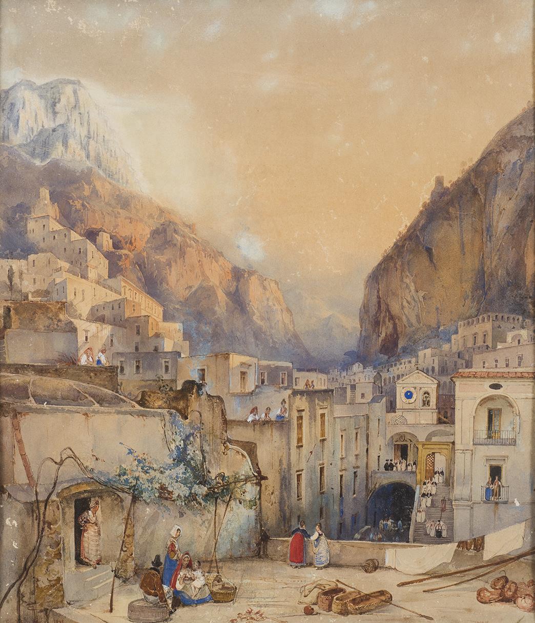 Dipinto di Giacinto Gigante con la Casa di Masaniello sullo sfondo