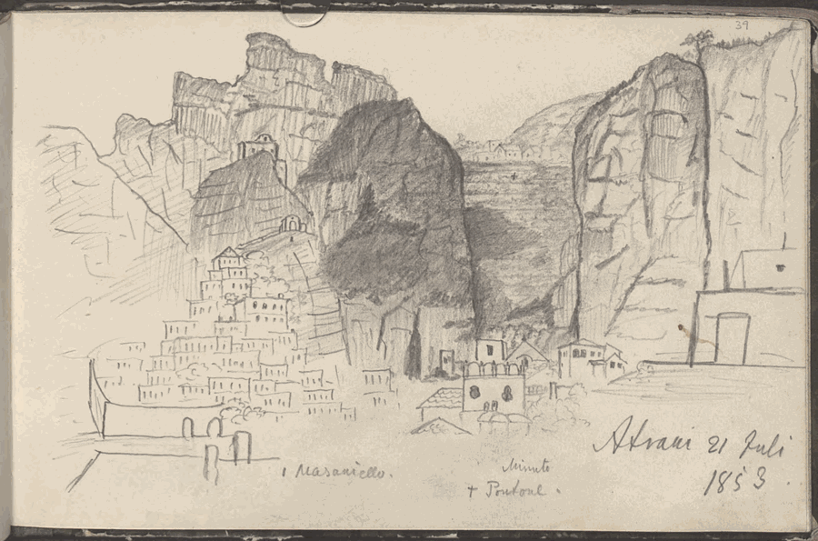 Schizzo di Gregorovius che indica la Casa di Masaniello