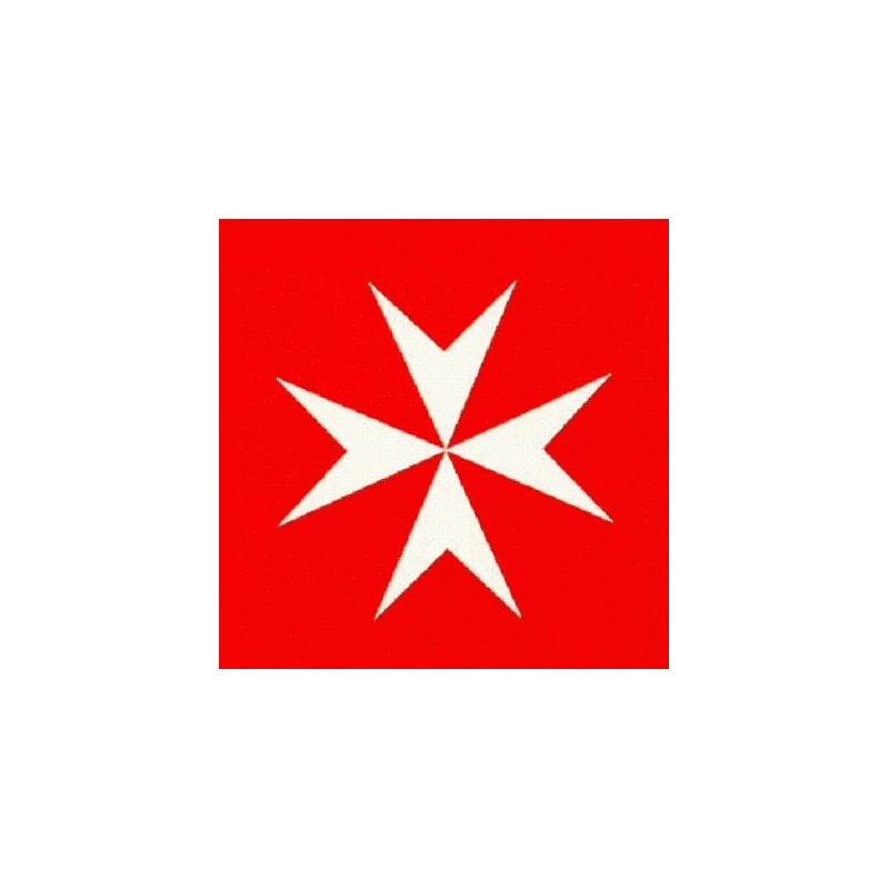 Croce di Malta - Croce ottagona bianca in campo rosso