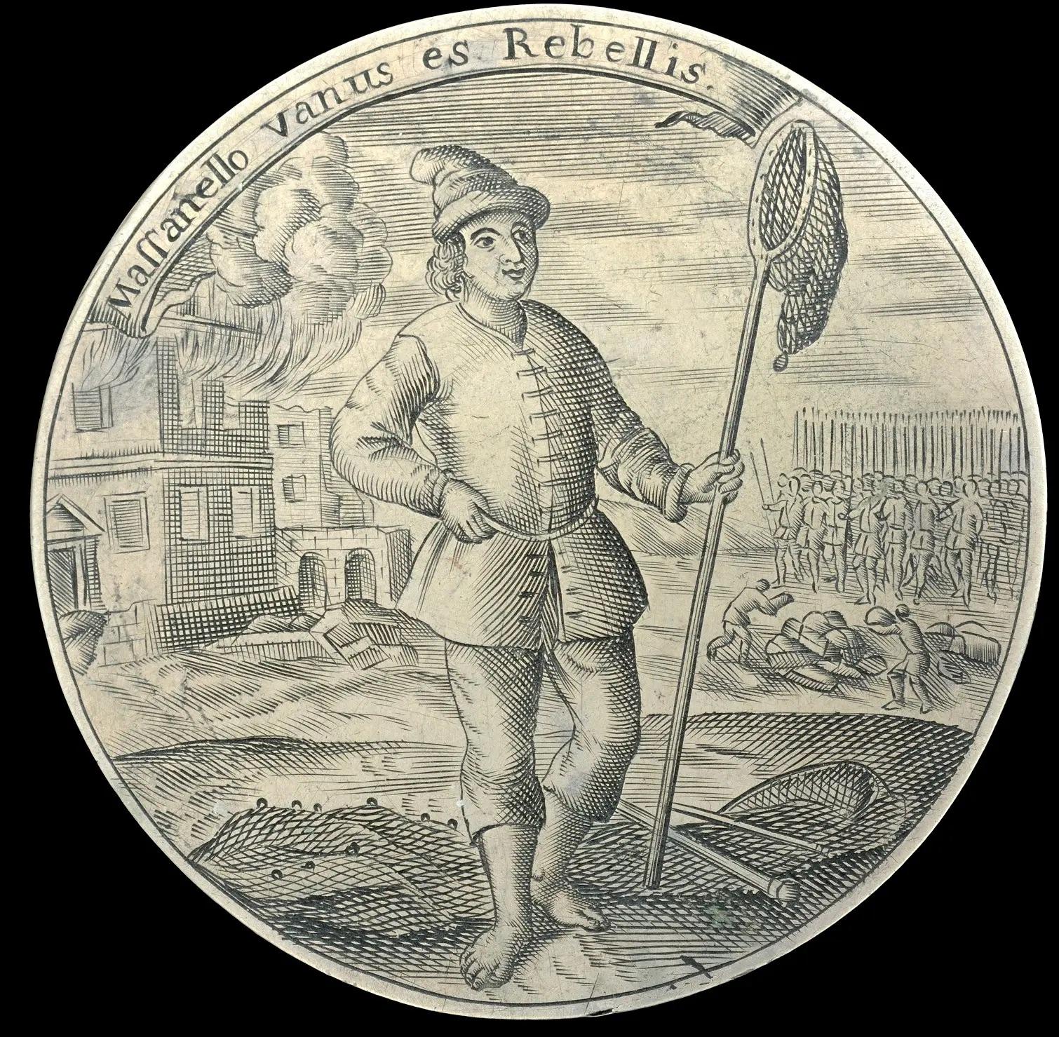 Medaglia olandese Cromwell e Masaniello 1658